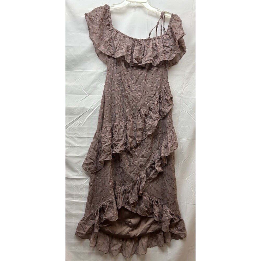 House of Harlow 1960 x REVOLVE Juniper Dress S Mauve Silk Ruffle Lurex Fairy